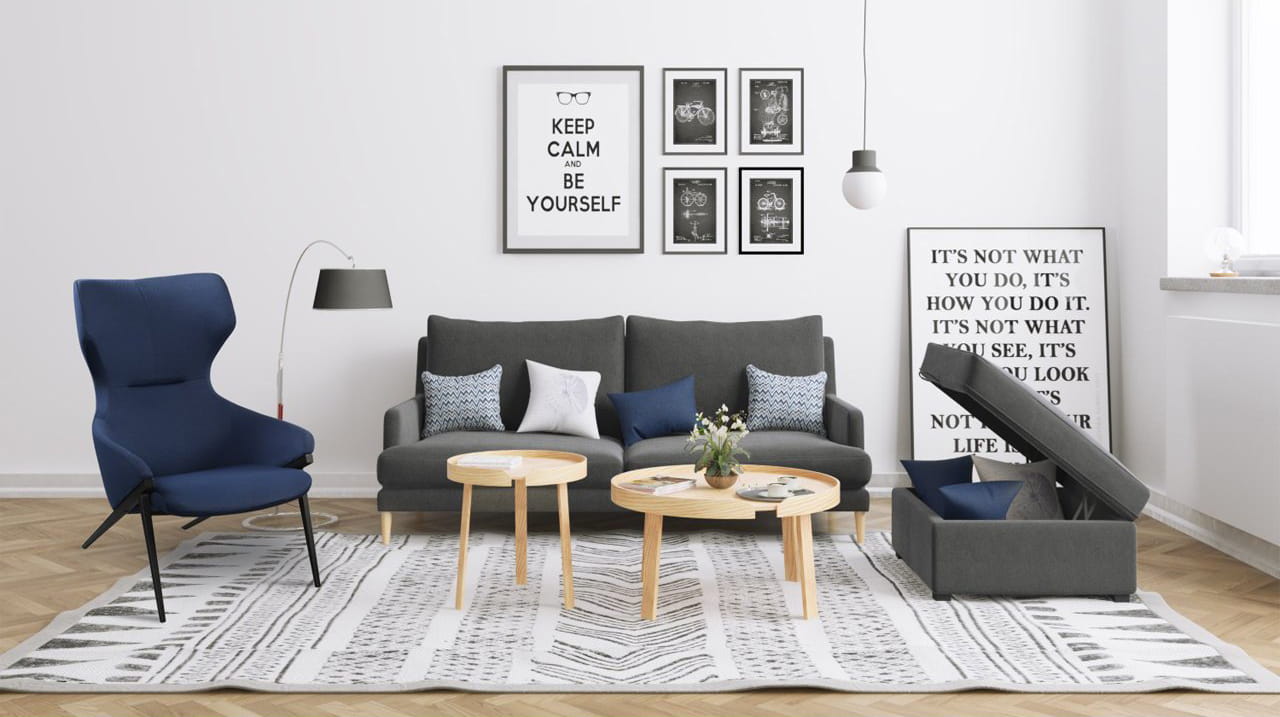Minimalistic Living Room Furniture with Storage - Comfort Furniture