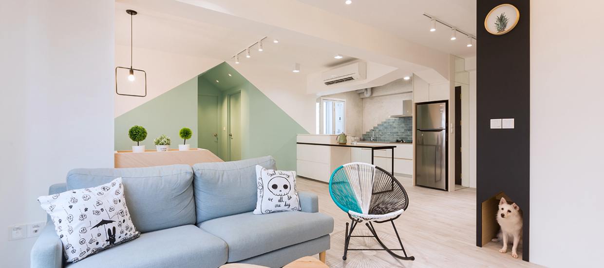 Clean Looking Living Room with Light Blue Shade - Comfort Furniture