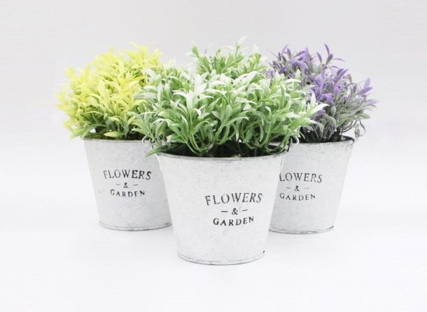 Flower Plant Tins in Various Colours for Decoration - Comfort Furniture