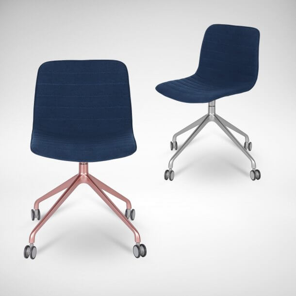 Blue Upholstered Swivel Desk Chair - Comfort Furniture