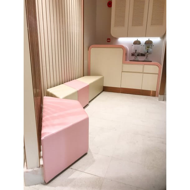 Pastel Coloured Backless Sofa for Office Decoration Purposes - Comfort Furniture