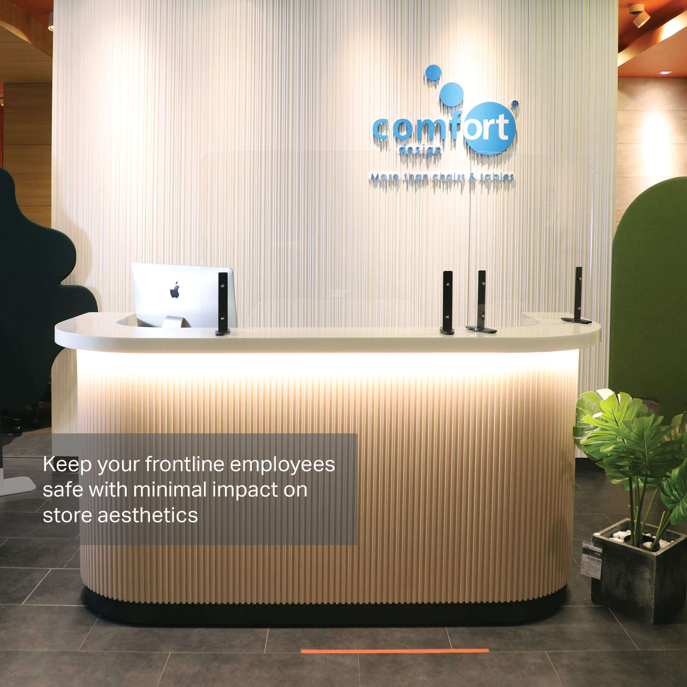 Minimise Contact at the Reception Area with Acrylic Shield - Comfort Furniture