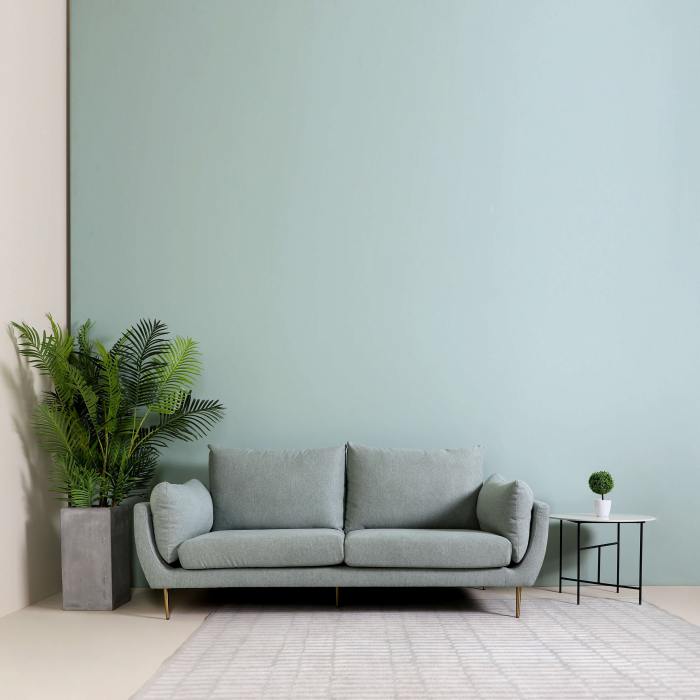 Pastel Coloured Theme with Sea Green 3 Seater Sofa for a Insta-Worthy Living Room - Comfort Furniture