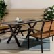 Outdoor Dining Area Decoration Ideas With Weather Resistant Sintered Stone Dining Table And Fossil Bench - Comfort Furniture