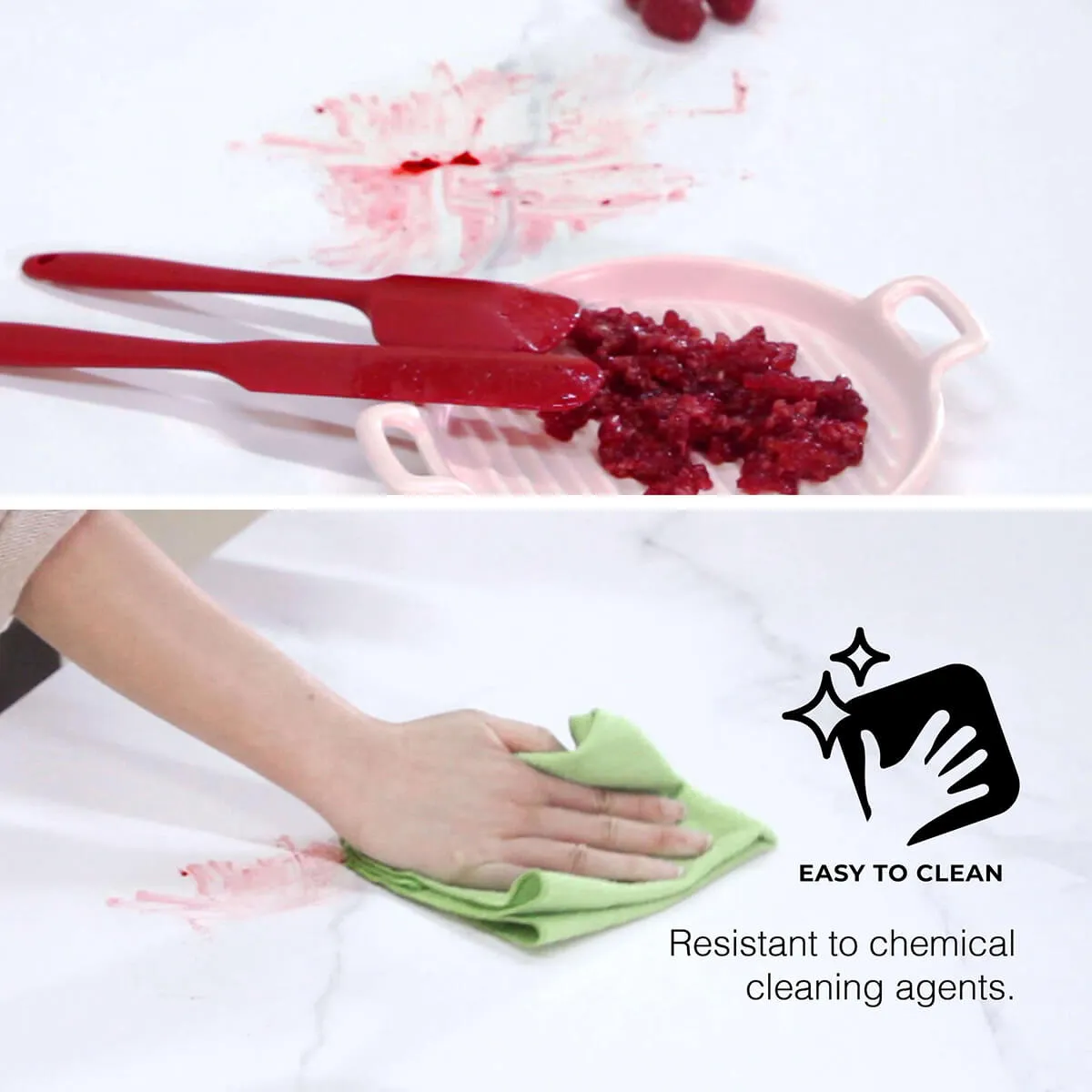 Our Sintered Stone Table Surface is Resistant to any Chemical Cleaning Agents - Comfort Furniture