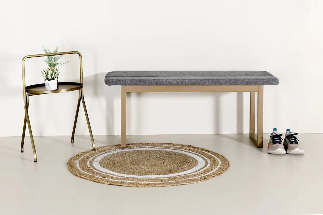 Cushioned Seat Haru Bench With Ricky Metal Leg Base - Comfort Furniture