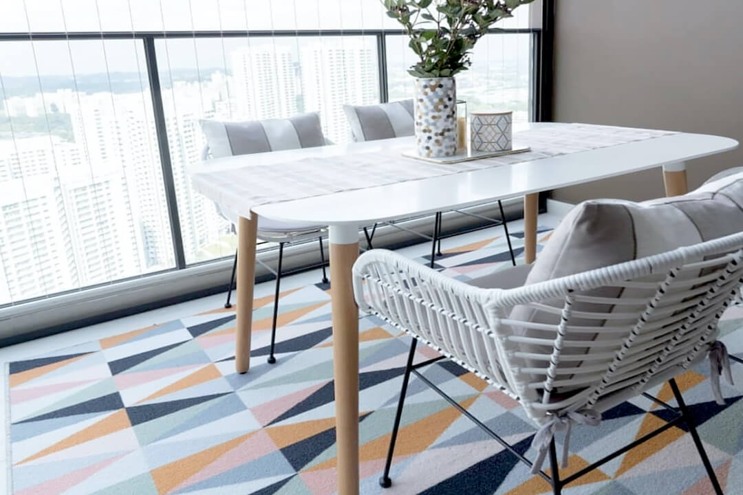 Elegant White Colour Arm Dining Chair And Table Setup - Comfort Furniture