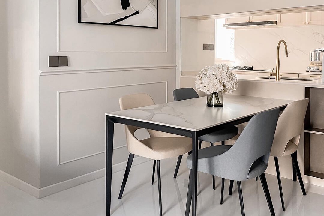 Brandon Side Chair With Sintered Stone Dining Table - Comfort Furniture