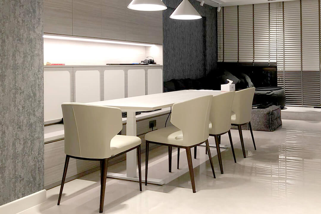 Elephant Halved Armchair And Cable Management Dining Table - Comfort Furniture