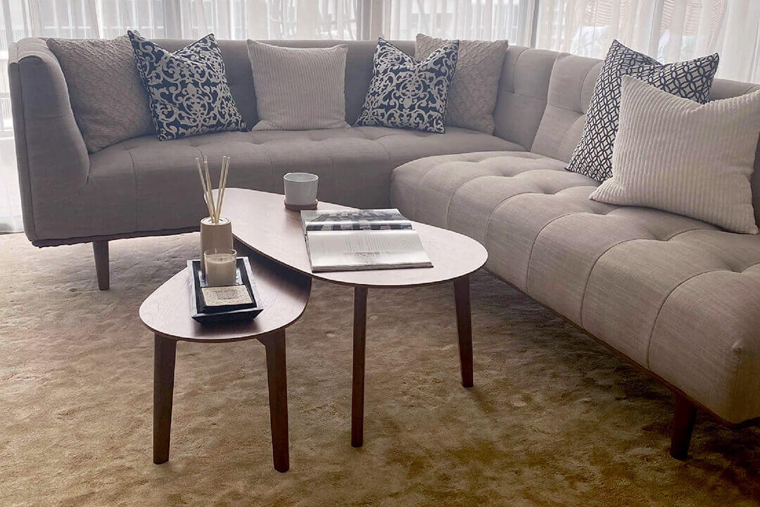 Living Room Furniture Setup With Ruminate Nestable Coffee Table - Comfort Furniture