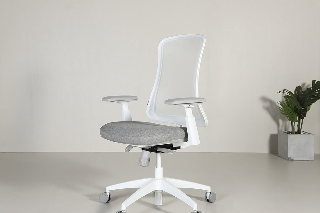 Modern White Stellar Ergonomic Midback Office Chair - Comfort Furniture