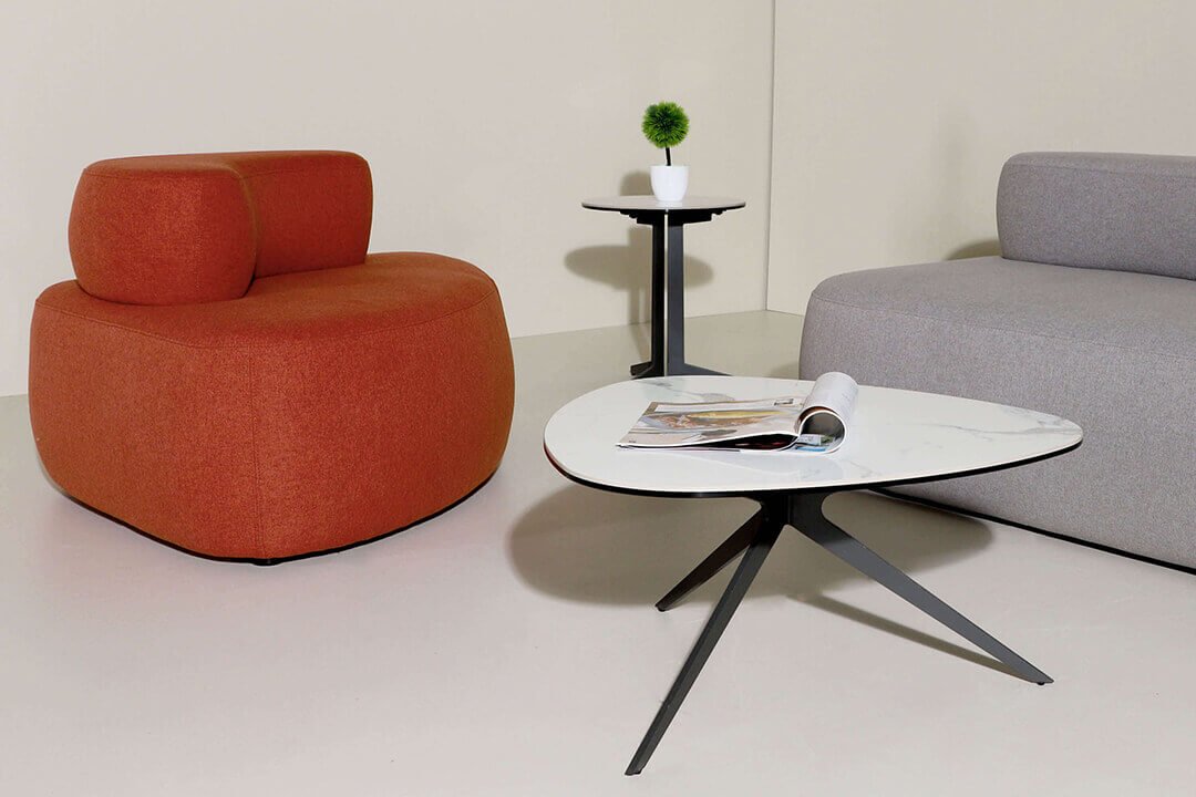 Molten Coffee Table Setup With Oakley 1 Seater Sofa - Comfort Furniture