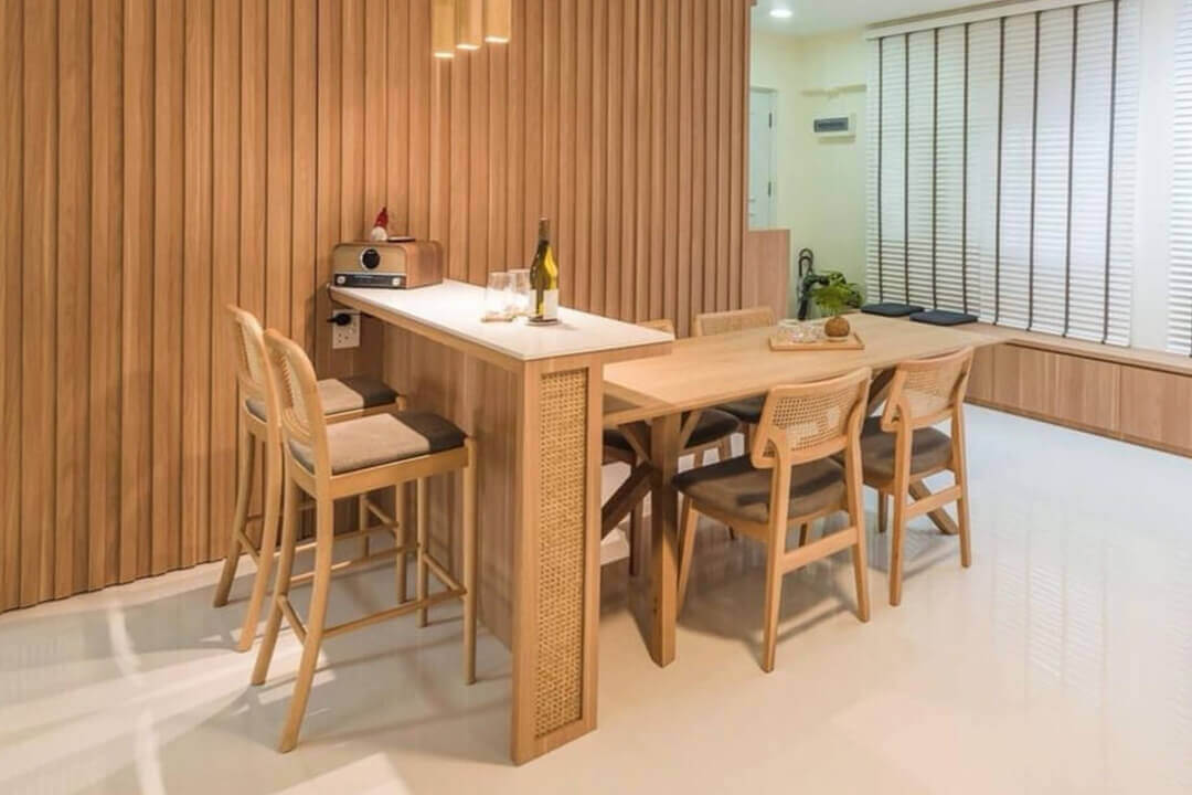 Scandinavian Furniture Setup With rattan Dining set - Comfort Furniture