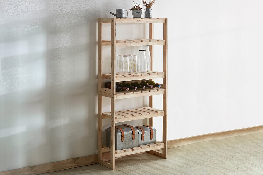 Solid Rubber Wood Subway Shelf Decorating Idea - Comfort Furniture