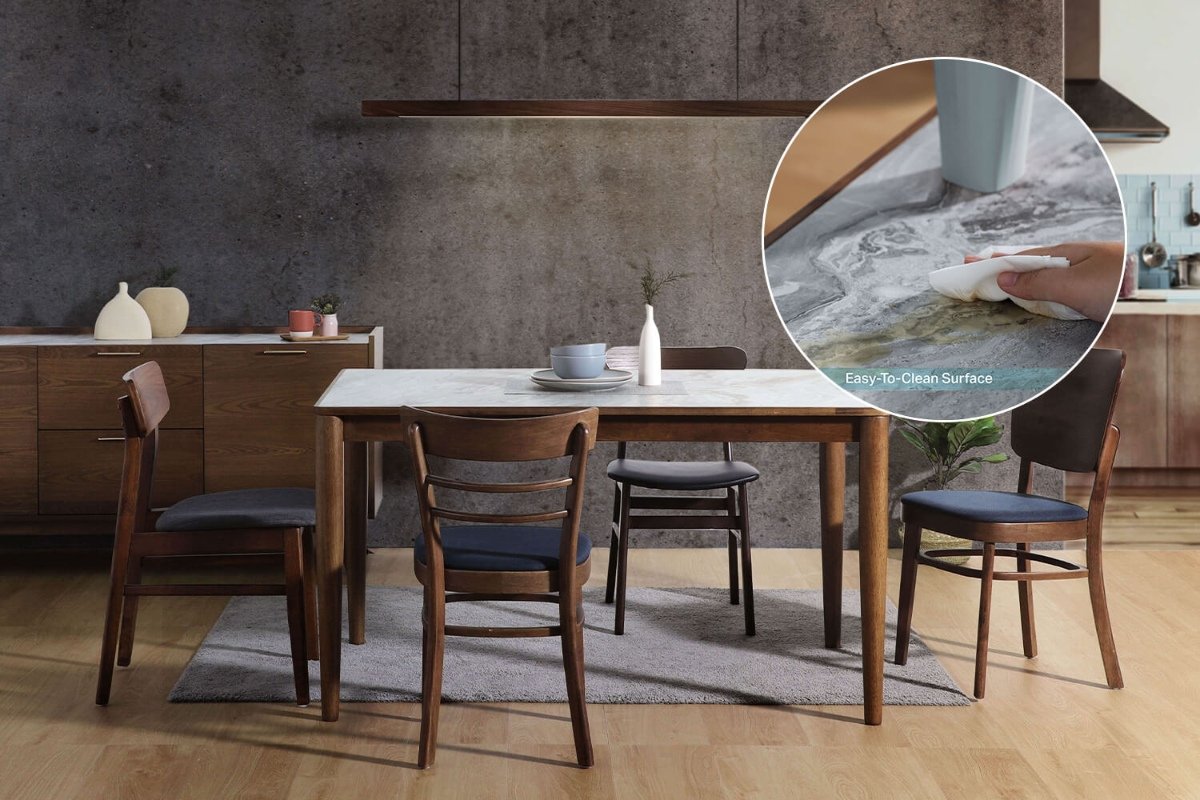 Prisca Laminate Marble Dining Table - Comfort Furniture