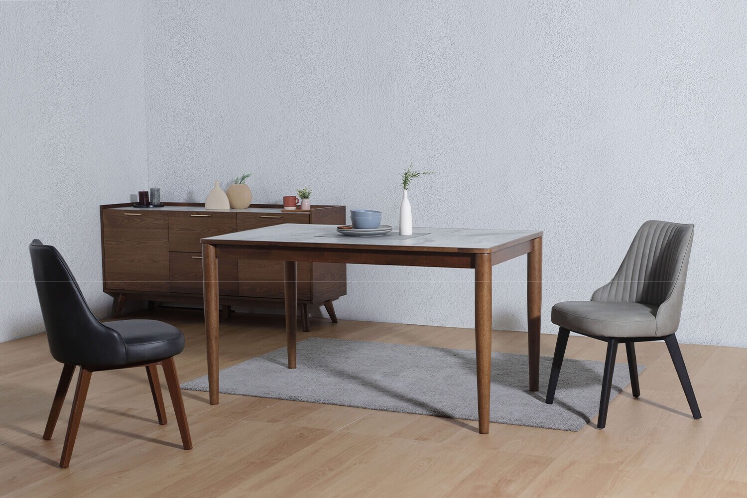 Prisca Dining Table + Omori Chair - Comfort Furniture