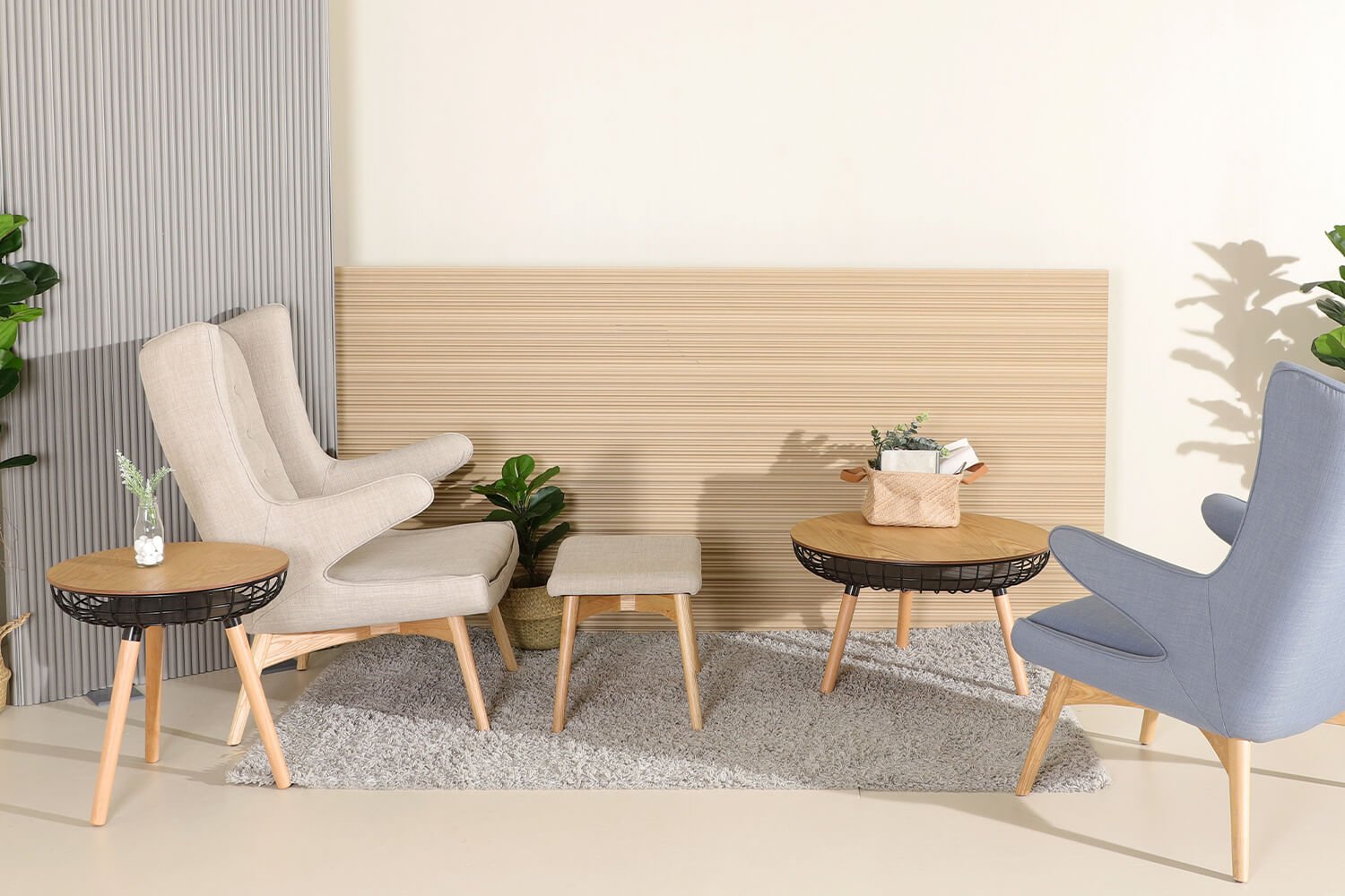 Nord Coffee Table, Small Papa Lounger and Papa Ottoman - Comfort Furniture