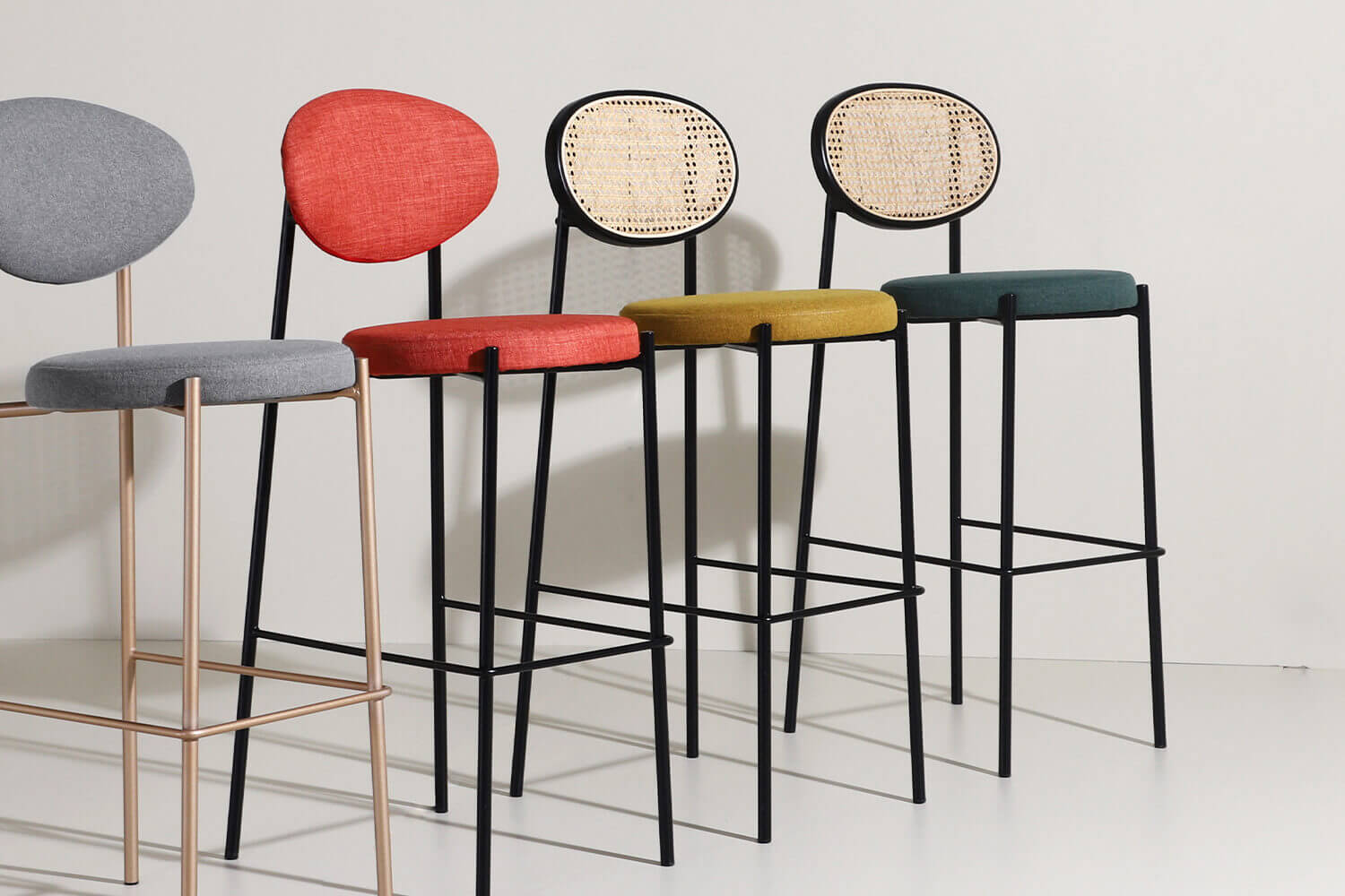 Drift Barchairs Rattan Orange Mustard Teal - Comfort Furniture