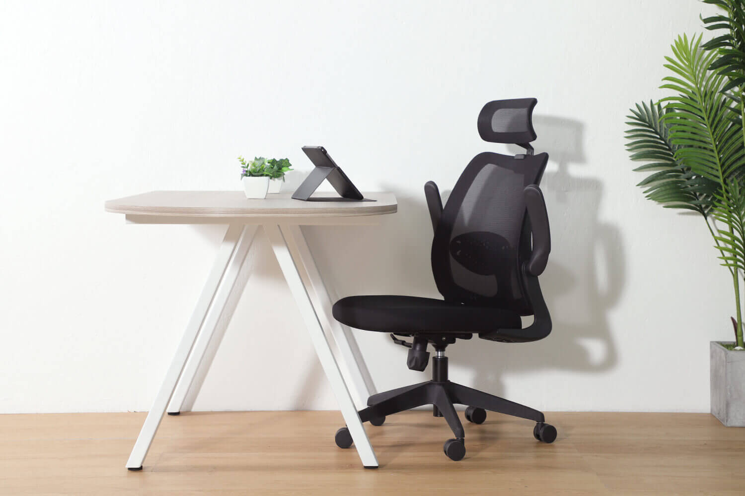 Jacqueline High BAck Office Chair Foldable Armrests Apex Table - Comfort Furniture