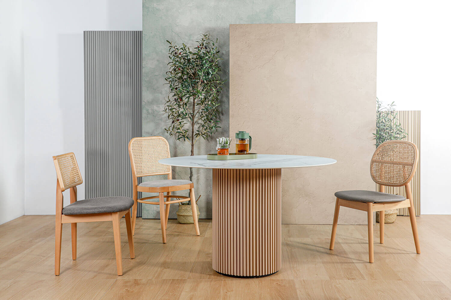 Jago Rattan Chair Jill Rattan Chair Kloop Rattan Chair Ohio Fluted Table - Comfort Furniture
