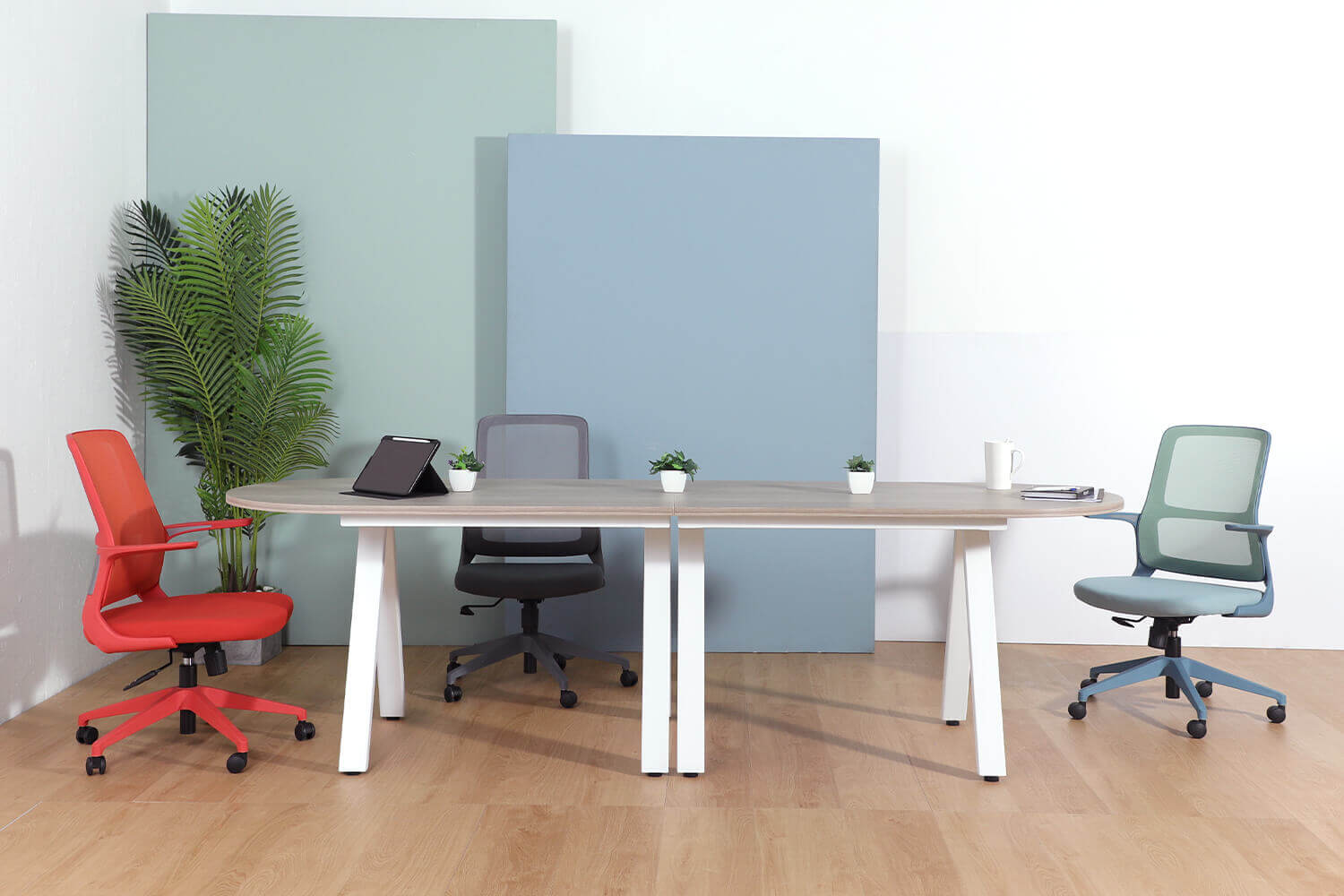 Lanie Office Chair and Apex Modular Study Office Big Table - Comfort Furniture