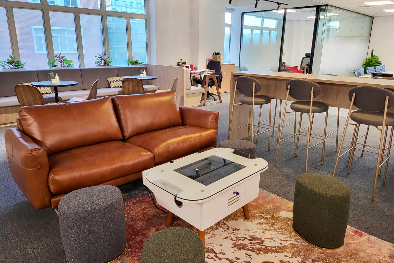 Leather Bambri Sofa Fabric Chairs with office setup - Comfort Furniture