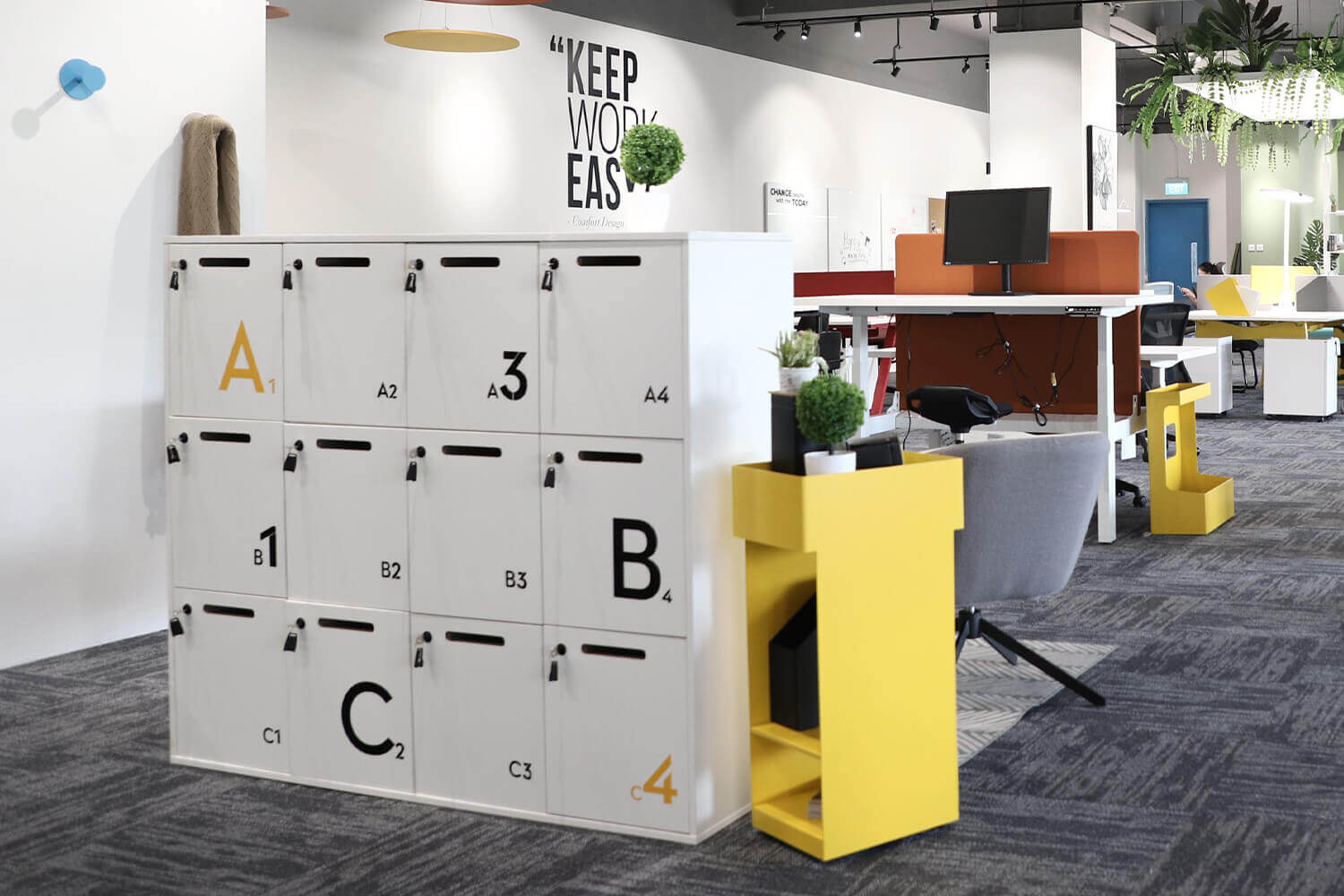 Lockers with Numbers and Turret Trolley - Comfort Furniture