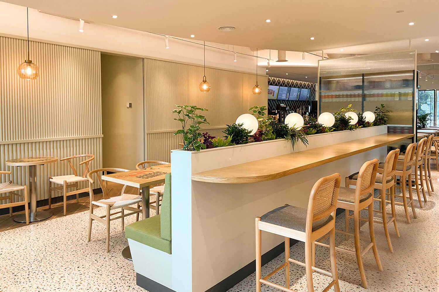 Mounted Banquette Booth Seat with Fixed Table Ledge Cafe - Comfort Furniture