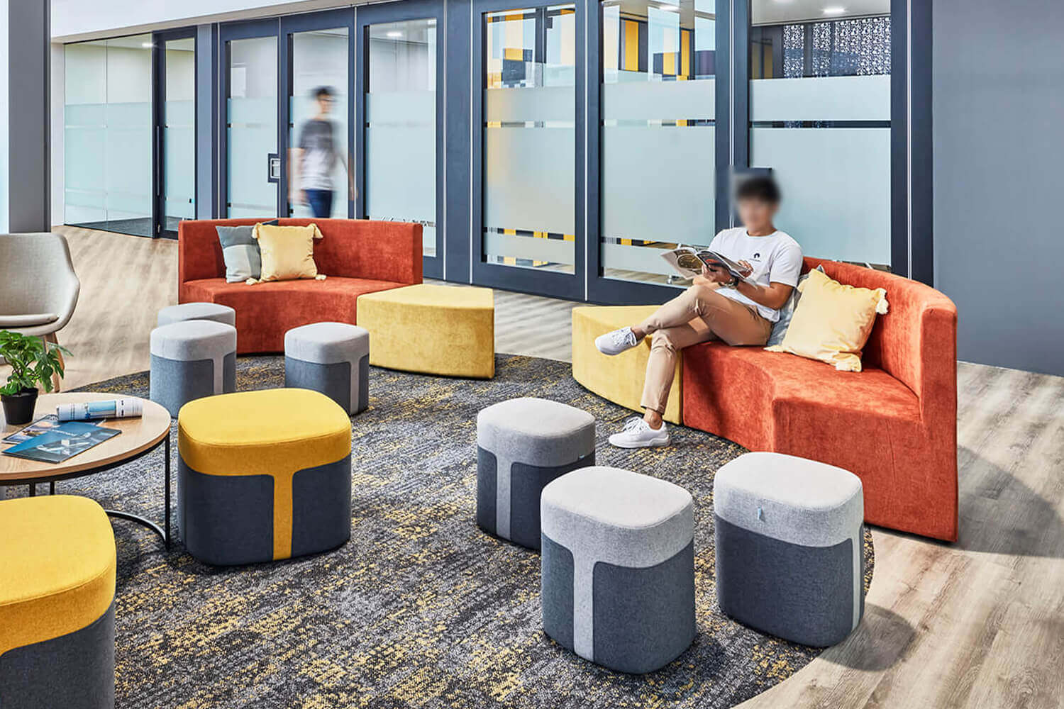 Movable Customised Sofa with Bruno Stools - Comfort Furniture