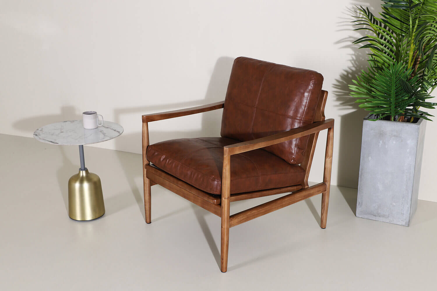 Soothe Faux Leather Wood Sofa 1 - Comfort Furniture