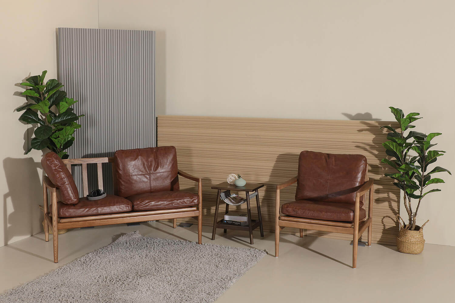 Soothe Faux Leather Wood Sofa 2 - Comfort Furniture