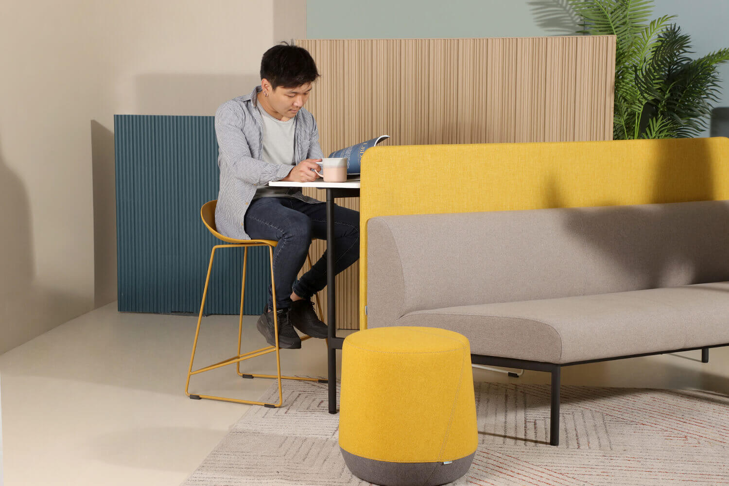 Wakana Pouf Yellow - Comfort Furniture