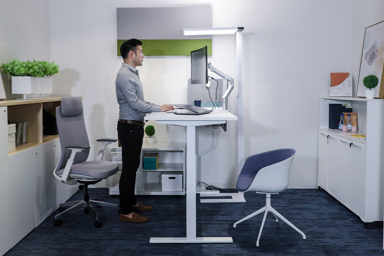 White Tito standing desk - Comfort Furniture