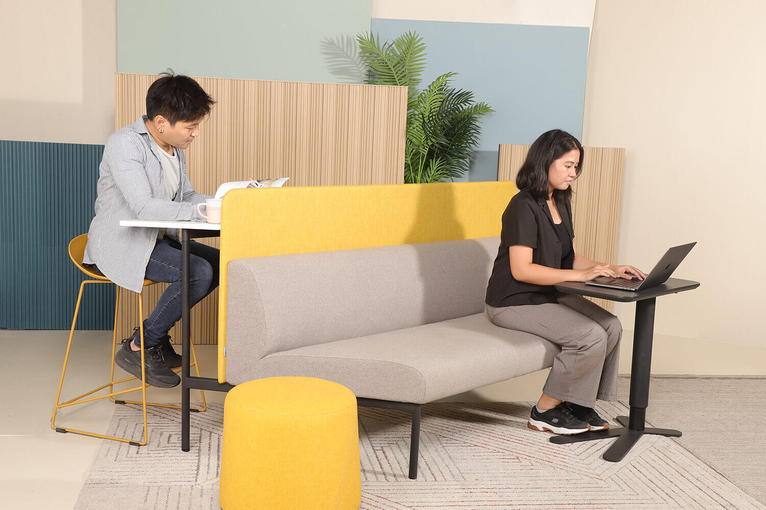 Zum 2 Seater Bar Table Office Setup - Comfort Furniture