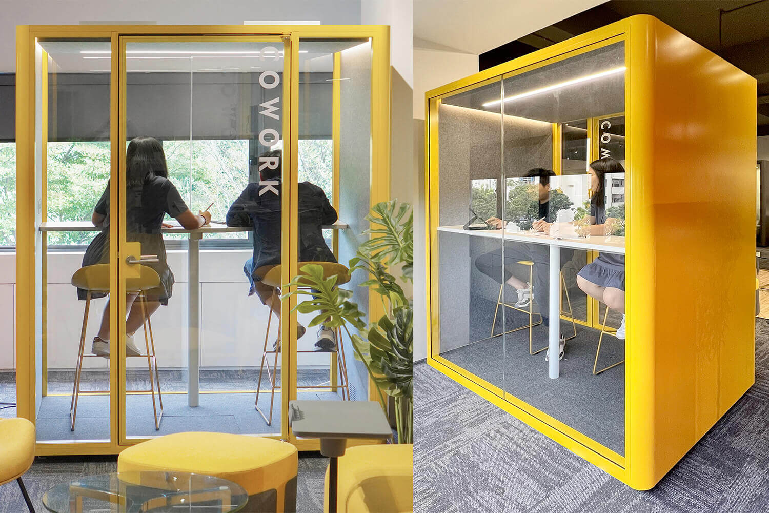 Lull privacy pod cowork yellow 2 - Comfort Furniture