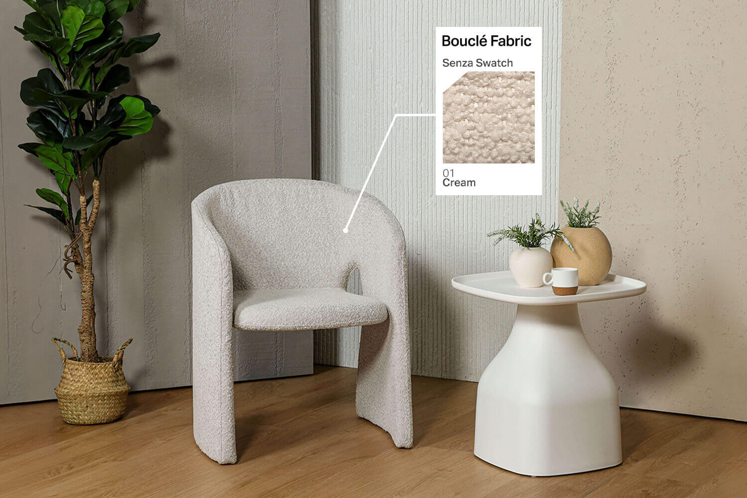 Cassano Lounger Cream Boucle 1 - Comfort Furniture