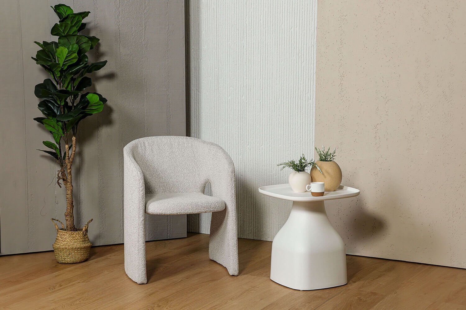 Cassano Lounger Cream Boucle 1 - Comfort Furniture