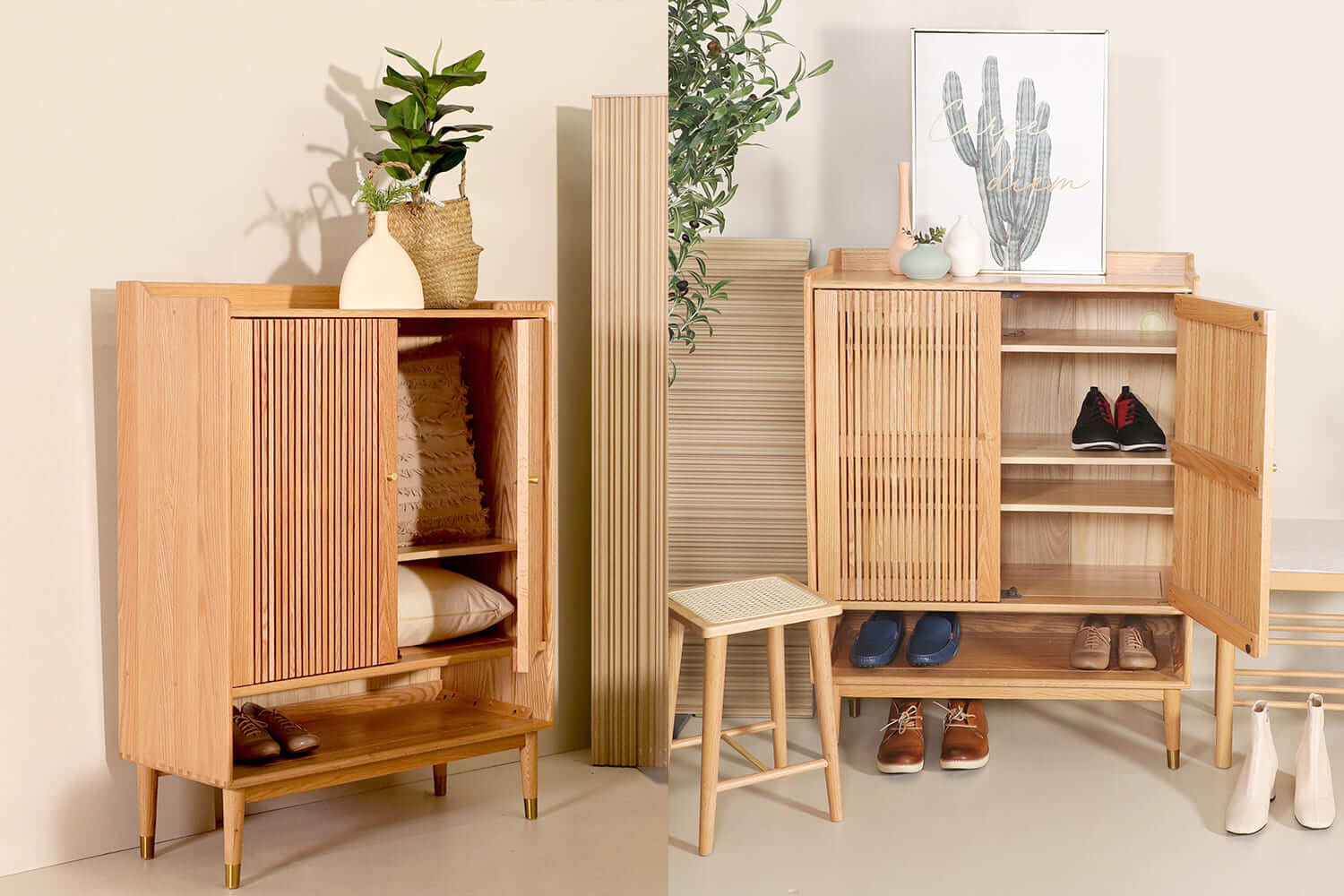 Cole Shoe Cabinet Storage Cupboard Shoe Drawers 2 - Comfort Furniture