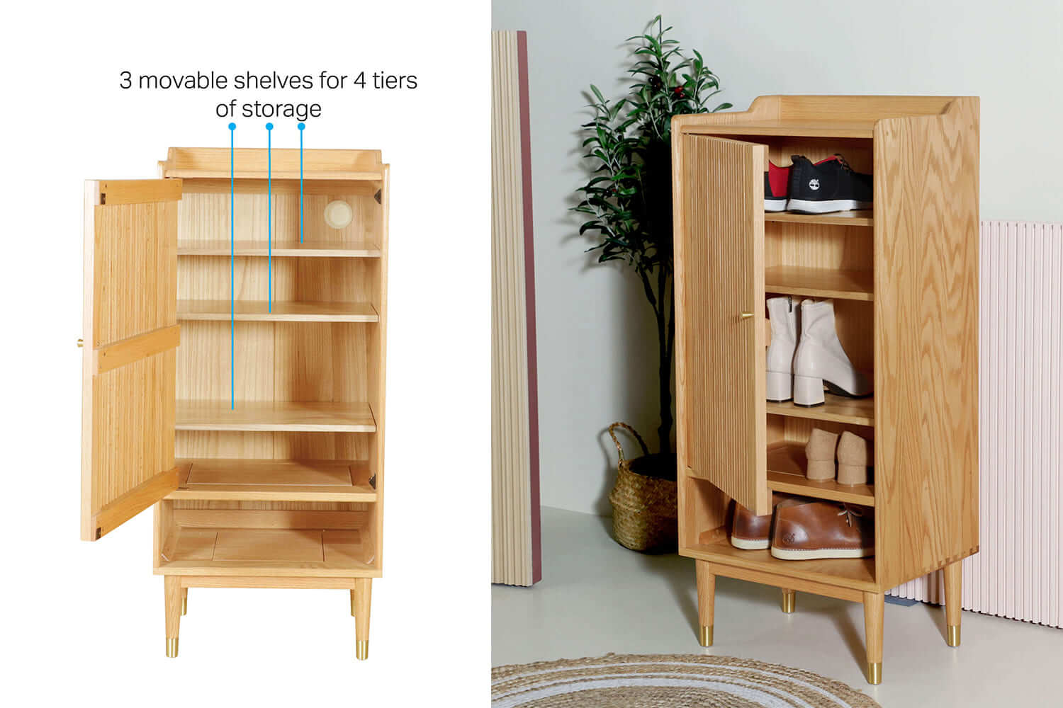 Cole Shoe Cabinet Storage Cupboard Shoe Drawers - Comfort Furniture