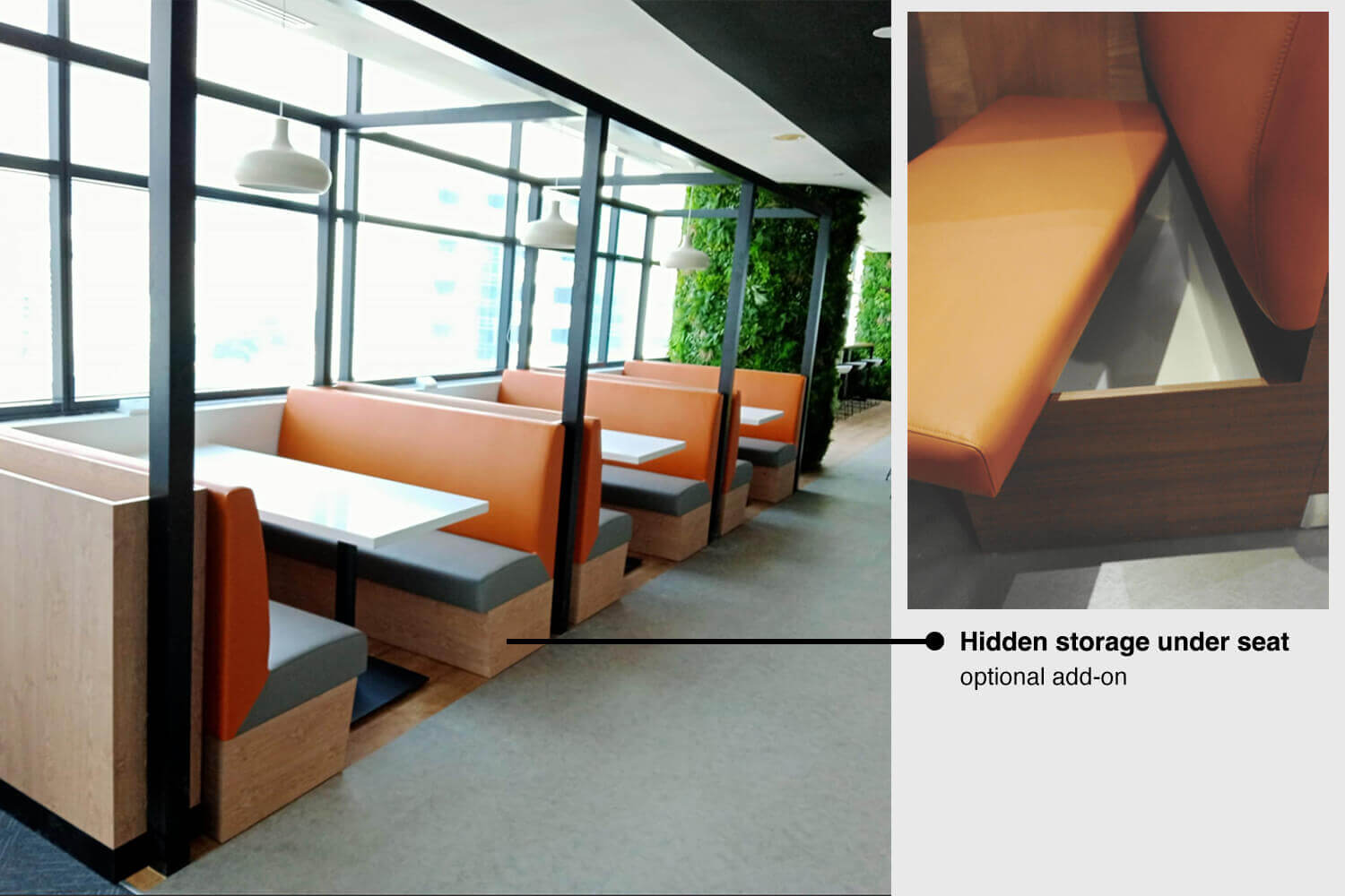 Customised Booth with Storage - Comfort Furniture