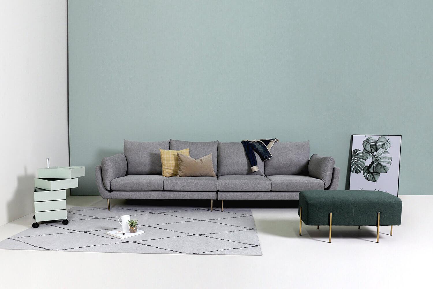 Ginette Sofa Green Wall - Comfort Furniture