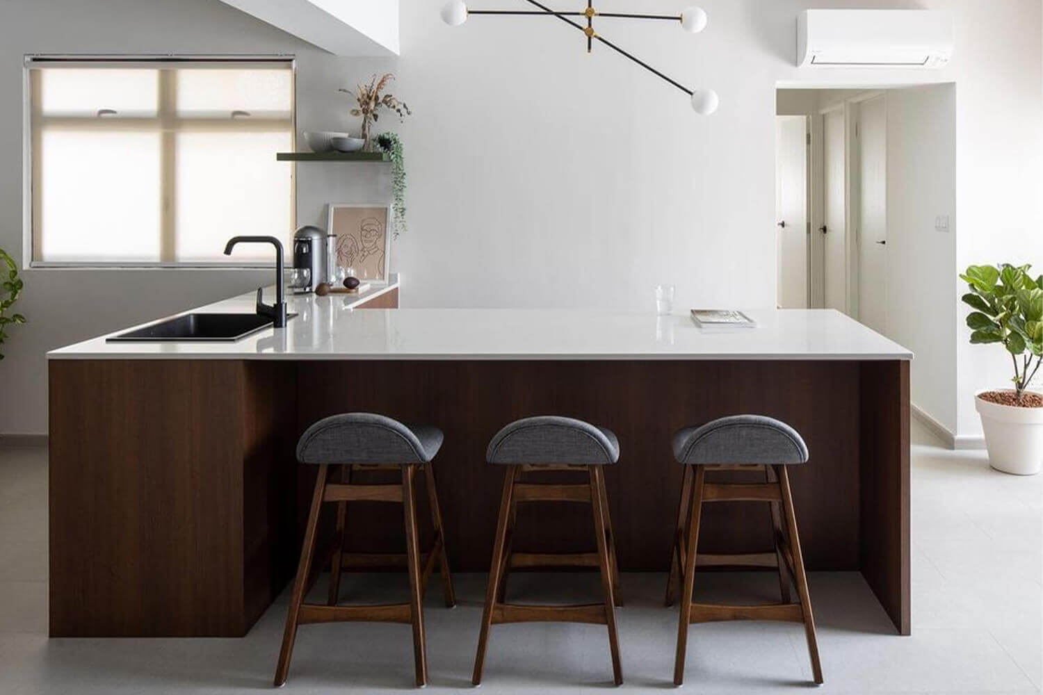 Japandi Inspired Home Kitchen Counter Jazz Bar Stool - Comfort Furniture