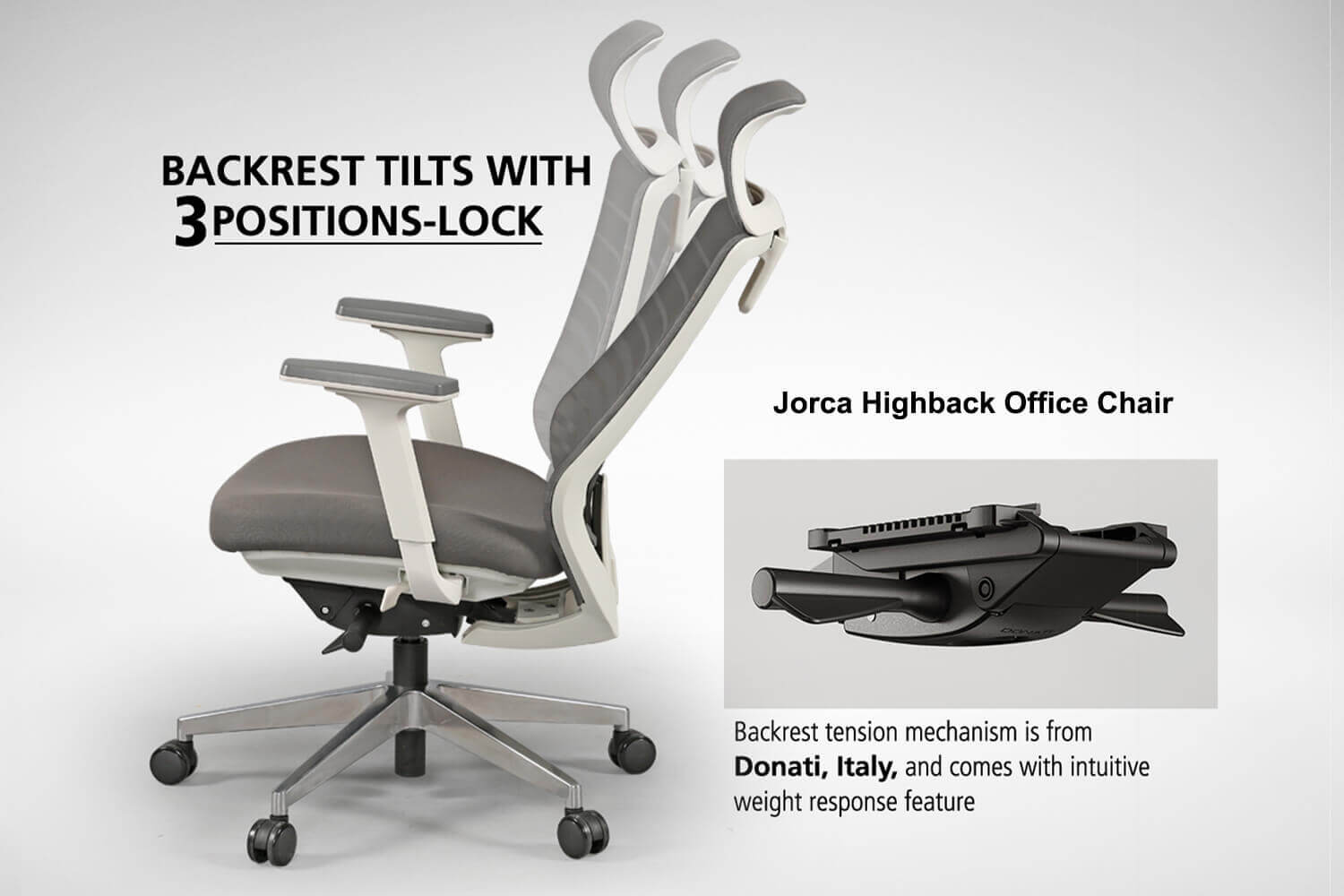 Jorca Backrest Weight Adjuster Mechanism Office Chair - Comfort Furniture
