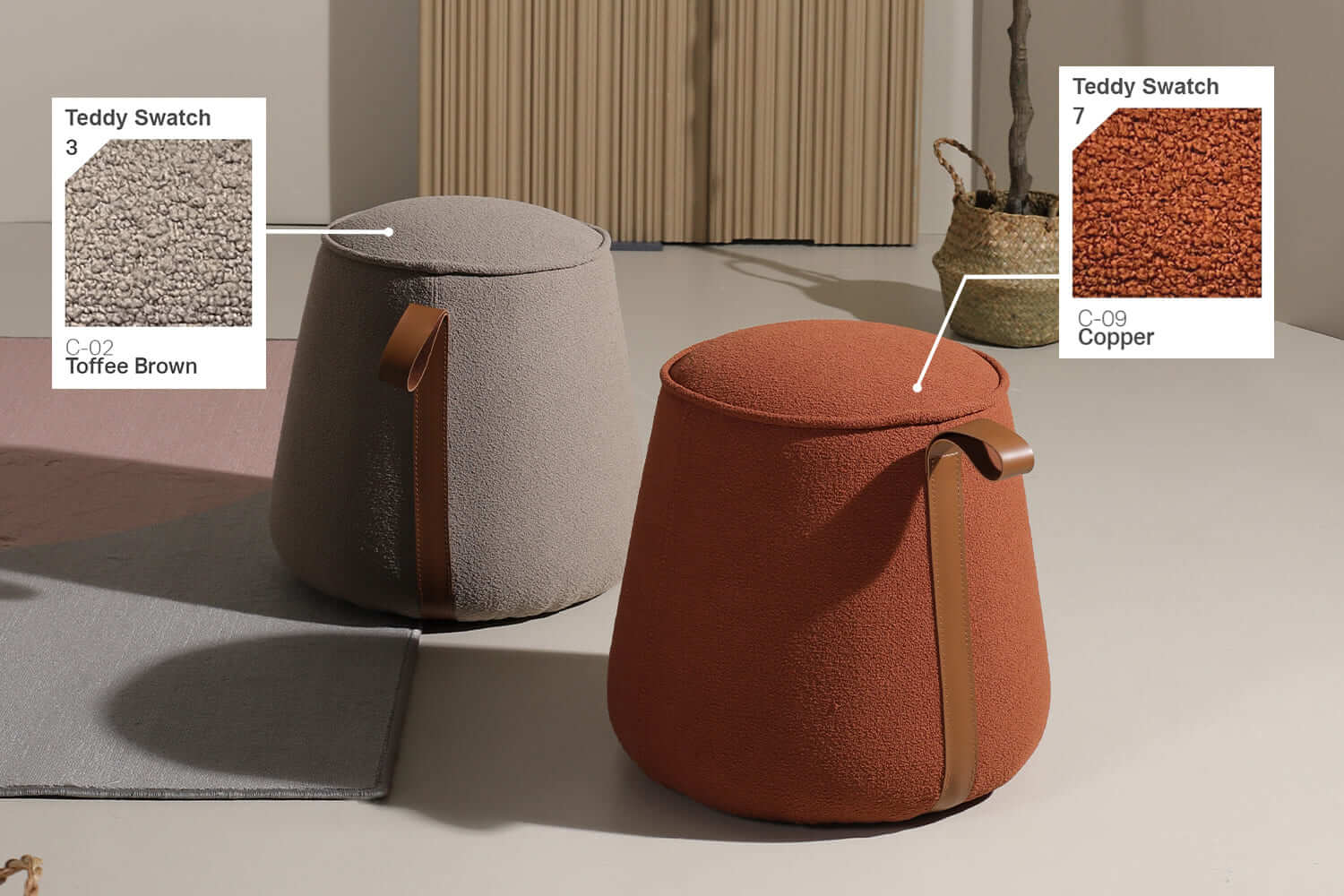Mullerton Stool Boucle Fabric for Office - Comfort Furniture