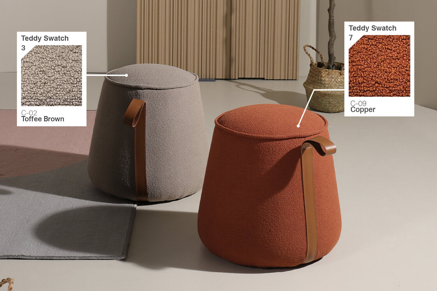 Mullerton Stool Boucle Fabric for Office - Comfort Furniture