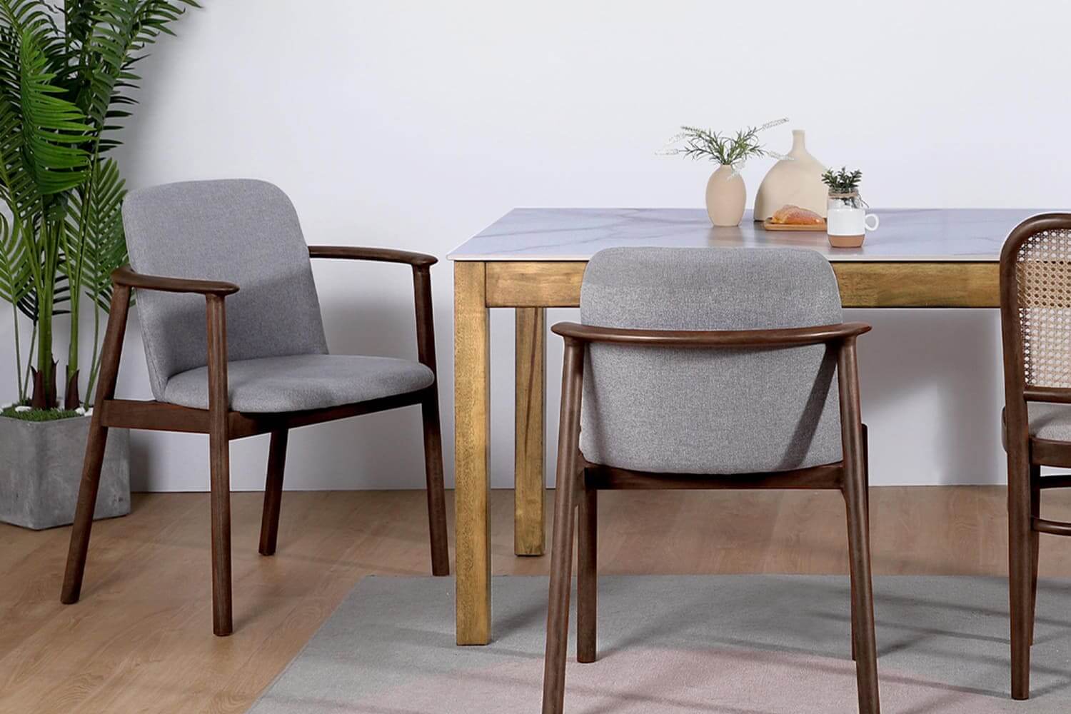 Nadal Dining Chairs Dark Walnut Wooden - Comfort Furniture