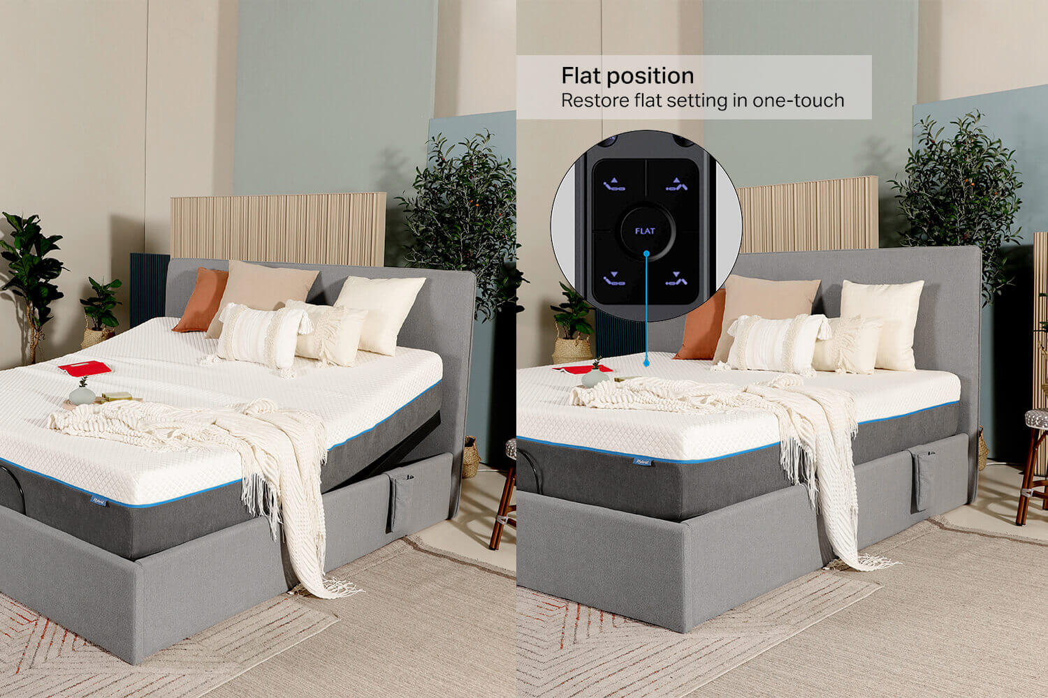 One Touch Flat Position Adjustable Bed - Comfort Furniture