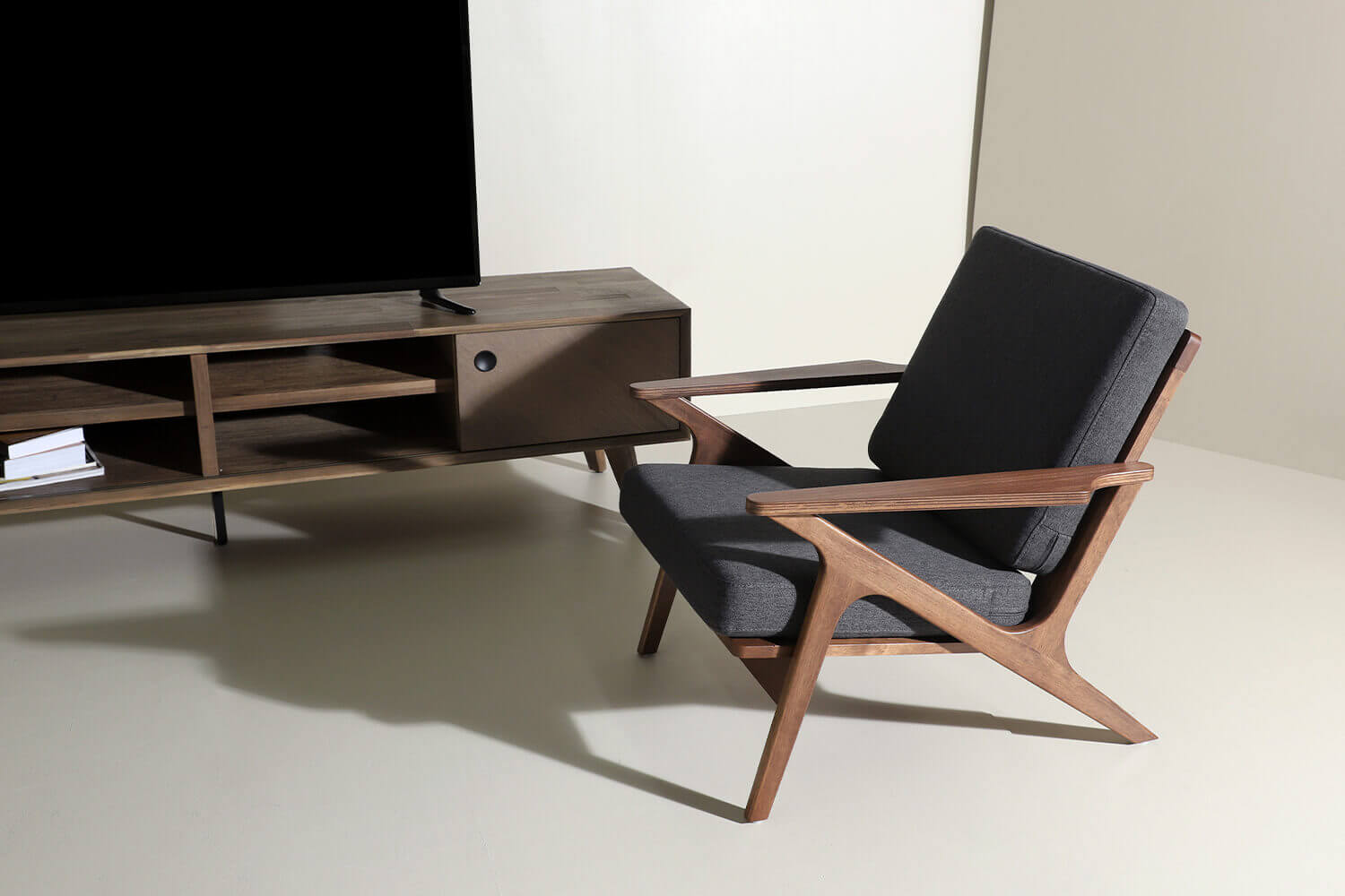 Rinei Sofa Dark Wood Furniture Walnut Living Room - Comfort Furniture