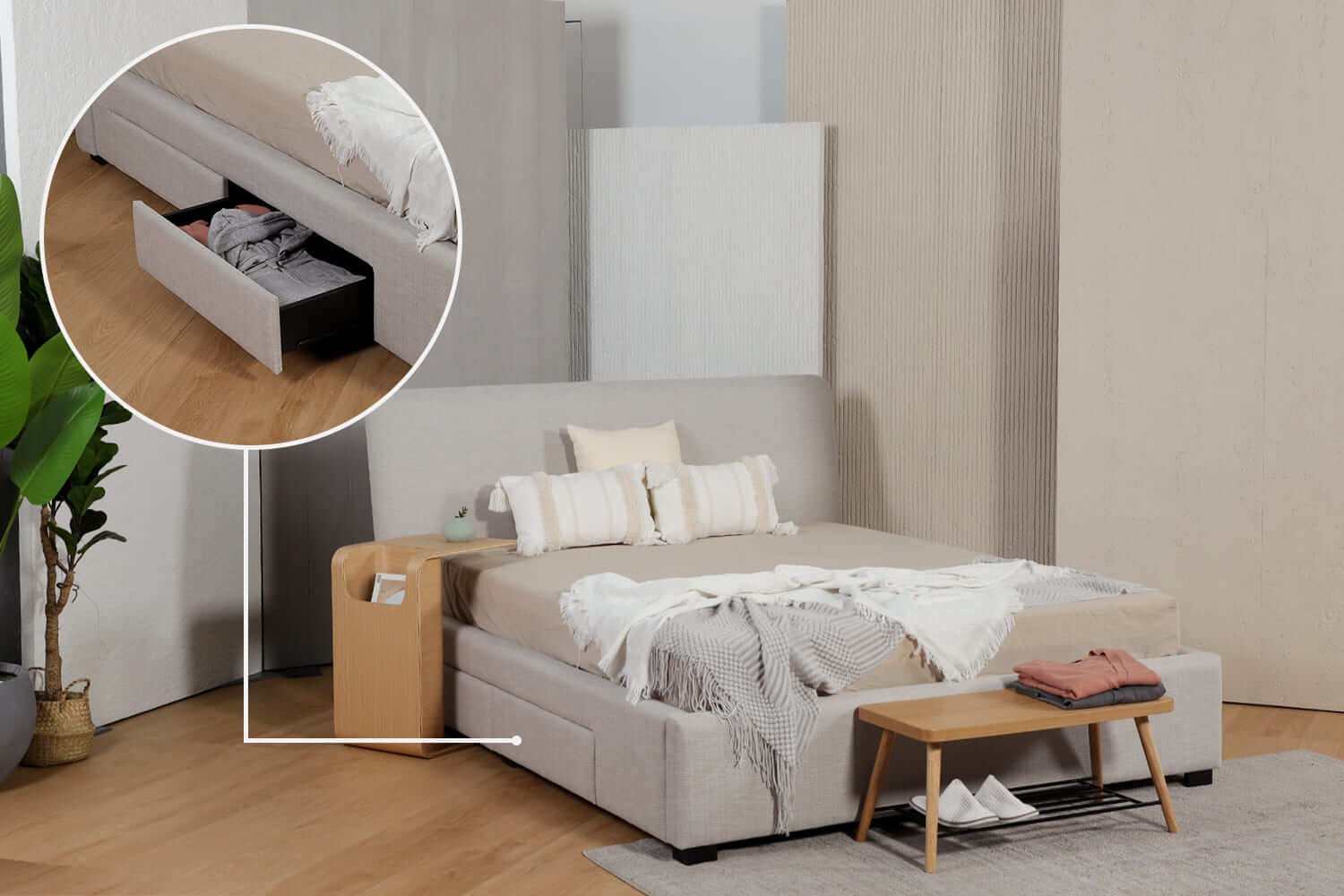 Savannah Bed Frame Storage Space - Comfort Furniture