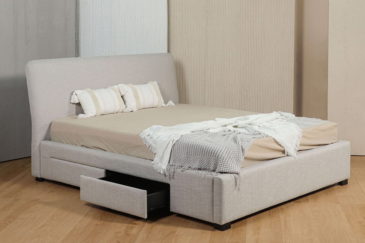 Savannah Storage Drawers Bed Frame Queen Size - Comfort Furniture